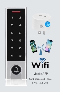 BS-H3 Narrow Stile, Touchscreen, Wifi Mobile APP, Card, Code ,Card Code 4in1 IP66 Waterproof Access Control + BS-10 APP Smart Timer