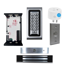 SA-600 Standalone Access control + Power Adapter Controller-NO/NC + Exit Button + UL listed NW-250 Waterproof 600 lbs Maglock + BS-10 WiFi APP Smart Plug with Timer Function