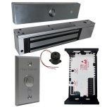 UL listed EL-1200 MAGNETIC LOCK 1200 LBs + 12V ADAPTER CONTROLLER NO/NC + EXIT BUTTON KIT